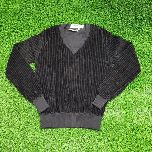 Vintage MOD Ribbed Sweater Womens XS 16x22 Black - Picture 1 of 7